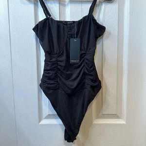 Black Mesh Corset Bodysuit FOREVER 21